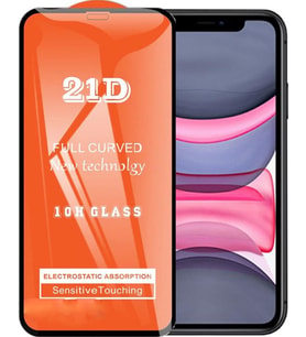 Apple Uyumlu   iPhone 11 Ekran Koruyucu 21D Tam Kaplayan Kavisli