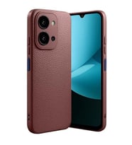 Coverzone Xiaomi Redmi 15C ile uyumlu K?l?f Deri G�r�n�ml� Thermax Silikon k?l?f Kamera Korumal? Kompakt Tasar?m Redmi 15C 5G i�in Deri G�r�n�m Kapak Bordo