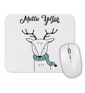 Sevimli Geyik İle Mutlu Yıllar Mouse Pad