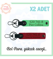 Kırmızı-F Yeşil, Adınıza Özel 2'li Anahtarlık, Bolluk Dolu Sayılar, 520 741 8 Enerji ve Huzur Getir (Çok Renkli)