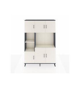 Arges Gardrop 9 Raflı 6 Kapaklı 132x30x195 Antrasit-Aytaşı
