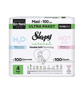 Sleepy Natural Bebek Bezi Double Soft 4 Beden Maxi 100 Adet - Standart