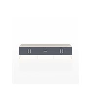 Arges TV Ünitesi 2 Raflı Tek Çekmeceli 4 Kapaklı 220x30x51 Aytaşı-Antrasit
