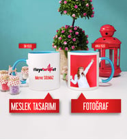 Fizyoterapist Kupa Bardak Mavi Fotoğraflı