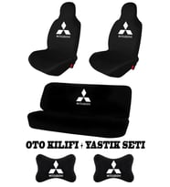 Mitsubishi Oto Koltuk Kılıfı Takım + Mitsubishi Oto Boyun Yastığı 2'li Set