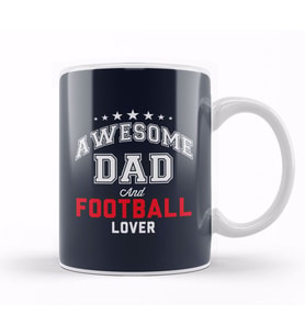 Awesome Dad And Football Lover Kupa Bardak Porselen