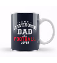 Awesome Dad And Football Lover Kupa Bardak Porselen