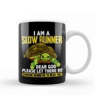 I Am a Slow Runner Funny Turtle Running Joke Kupa Bardak Porselen