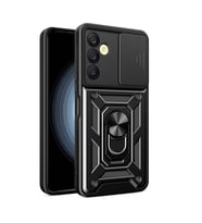 Samsung Galaxy A25 Uyumlu Kılıf Magnetik Standlı Kamera Korumalı Zore Sürgülü Vega Kapak