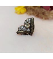 Otantik Kalp Tasarım Kadın Yüzük Swaroski Taşlı Gold RenkYüzük Ayarlanabilir Ölçü