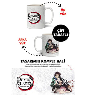 Demon Slayer İblis Keser Anime Temalı Beyaz Kupa Bardak Sevgiliye Arkadaşa Hediye