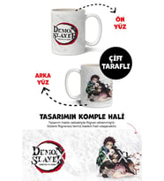 Demon Slayer İblis Keser Anime Temalı Beyaz Kupa Bardak Sevgiliye Arkadaşa Hediye