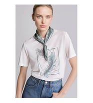 Defacto Baskılı Ekru Kadın T-Shirt H2452AX/ER105