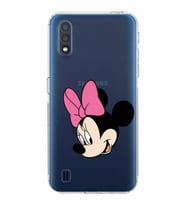 Samsung Galaxy A01  Kamera Korumalı Kapak Minnie Mouse Tasarımlı  Şeffaf Kılıf