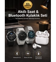 Aynalı Bluetooth Kulaklık Yeni Nesil Akıllı Saat Titreşimli Nabız Ölçer Spor Modları