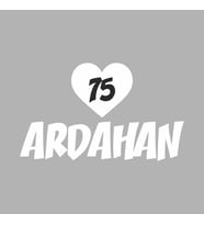 Kalpli 75 Ardahan Araba Sticker siyah 20x15 CM (Beyaz)