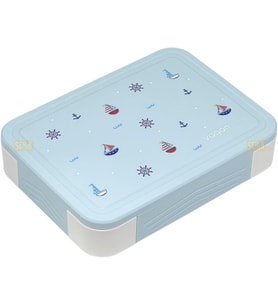 Bento 1330ml Lunchbox Tek Katlı 5 Bölmeli PP Plastik Çocuk Sefer Tası Yemek Kutusu (Mavi)