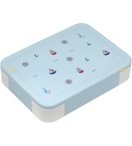 Bento 1330ml Lunchbox Tek Katlı 5 Bölmeli PP Plastik Çocuk Sefer Tası Yemek Kutusu (Mavi)