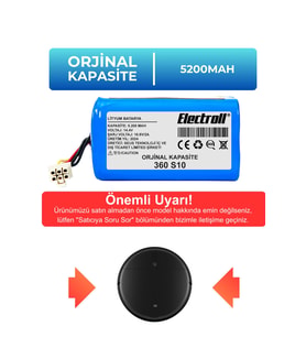 360 S10 Vacuum Mop Cleaner Uyumlu Batarya (ORJİNAL KAPASİTE) 5200mah Robot Süpürge Bataryası