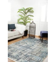 Dijital Kaymaz Yıkanabilir Mavi Modern Salon Halısı Mutfak Halısı Koridor Halısı Yolluk HLN560