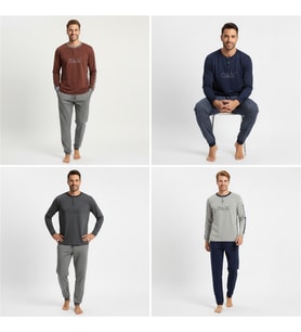 Erkek Pamuklu 4 Adet 2'li Pijama Takımı BB2238