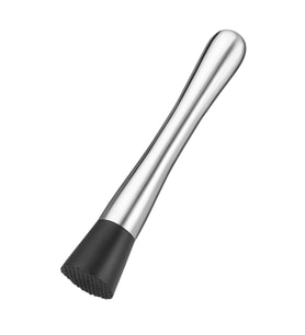 Perlotus Paslanmaz Çelik Mojito Muddler 20 cm Tırtıklı Uçlu Kokteyl Tokmağı (Gri)
