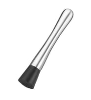 Perlotus Paslanmaz Çelik Mojito Muddler 20 cm Tırtıklı Uçlu Kokteyl Tokmağı (Gri)