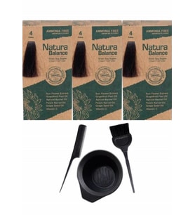 NATURA BALANCE SAÇ BOYASI 4 KAHVE 3 ADET+SAÇ BOYAMA SETİ