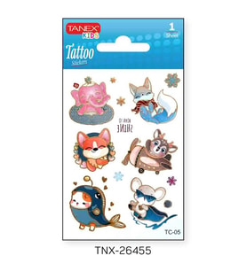 Tanex 7,5x10,5mm Neşeli Mini Tatoo Etiket TNX-26455