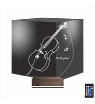 Luvivia Çello Enstrüman Müzik Kişiye Özel 3D Lamba - Masa Gece Lambası