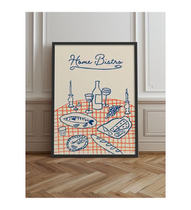 Tekli Çerçeveli Tablo Home Bistro Poster Tablo TK/716 (Düz Siyah)