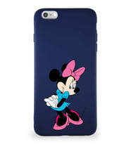 Apple iPhone 6 Plus Soft Premier Kapak Minnie Mouse-F Tasarımlı Silikon Kılıf - Lacivert (Şeffaf)