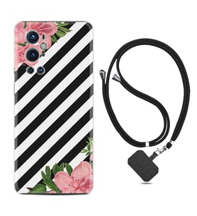 Tecno Spark 9 Pro Kılıf Resimli Boyun Askılı İpli Desenli Silikon Strip Flowers 2 1409