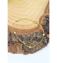 Toplu Dorika Model Gold Kaplama 925 Ayar Gümüş Bileklik 201022973