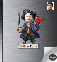 Kişiye Özel Korsan Erkek Ahşap Magnet -1