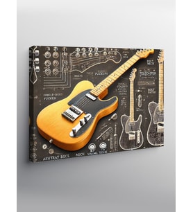 Kanvas Tablo Elektro Gitar Tasarımı