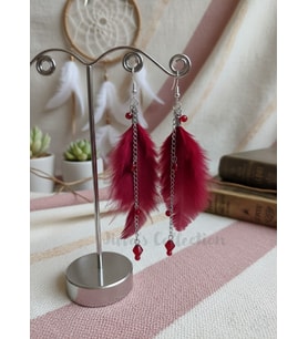 Özel Tasarım Kuş Tüyü Sallantılı Küpe. Modern Boho Vintage stil