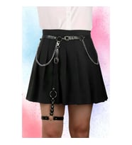 Jartiyer Harness Deri Zincirli Bacak Harness (Kırmızı)