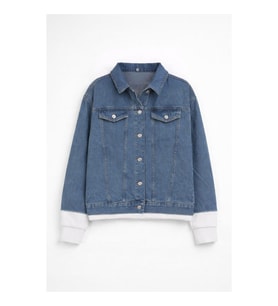 Kadın Düğmeli Sweat Jean Ceket
