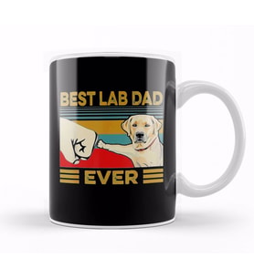 Retro Labrador Dad Gift Dog Daddy Golden Black Lab Father 02 Kupa Bardak Porselen