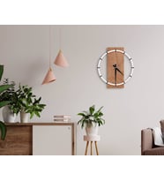 BK Home Dekoratif 45cm Ahşap Duvar Saati-85 (Beyaz)