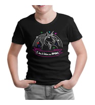 Unicorn - I Don't Believe in Humans Siyah Çocuk Tshirt