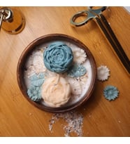 AHŞAP KASEDE SOYA MUMU (Petrol - Mavi - Krem - Beyaz)