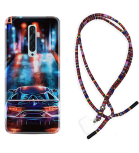 Oppo Reno 2Z 4 Lite 4 Pro 5 6 7 A31 Kılıf Boyun Asklı Rasta Silikon Neon Cars 1724