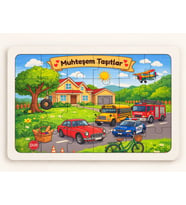 Muhteşem Taşıtlar - 24 Parça Ahşap Puzzle