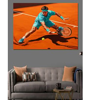 Tenis Oynayan Sporcu Adam Dekoratif Kanvas - Mdf Ahşap Tablo