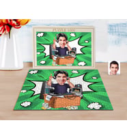 BK Gift Kişiye Özel Erkek Radyocu Karikatürlü 1000 Parça Profesyonel Puzzle-1