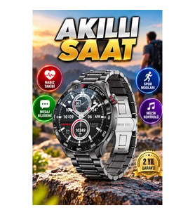 Şarjlı Akıllı Saat – Nabız Takibi, Mesaj Bildirimi, Müzik Kontrolü ve Spor Modları