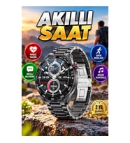 Şarjlı Akıllı Saat – Nabız Takibi, Mesaj Bildirimi, Müzik Kontrolü ve Spor Modları