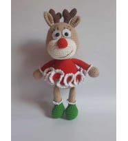Şaşkın Yılbaşı Geyiği Amigurumi Organik Oyuncak